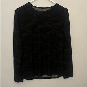 Essentials Black Camouflage Long Sleeve Tee